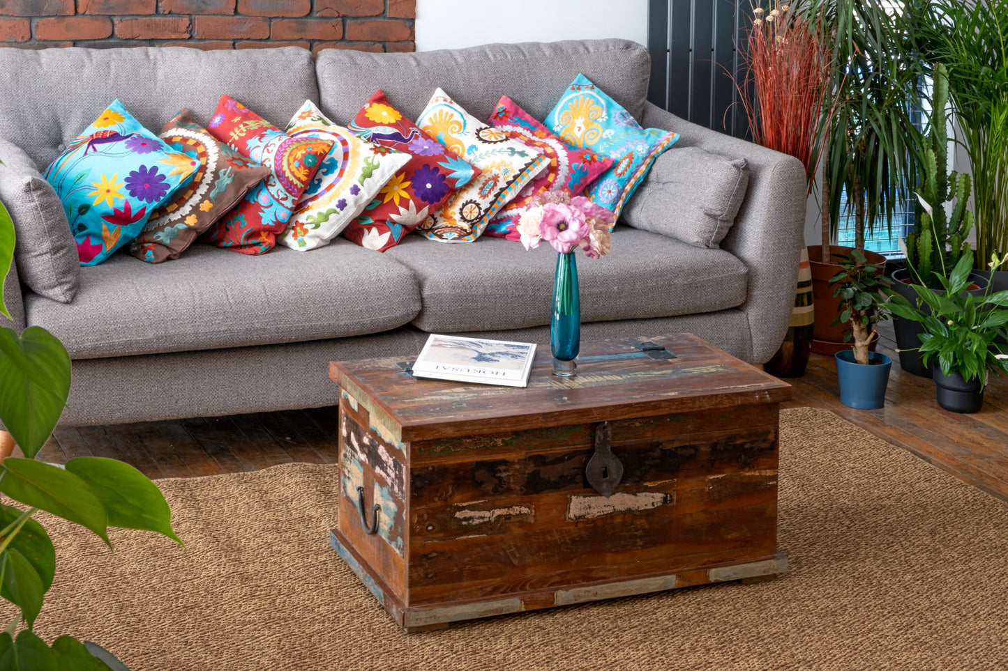 Vintage Painted Teak Shabby Chic Marina Chest Coffee Table