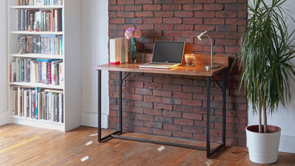 Live Edge Solid Acacia wood Slab Computer Desk Office Desk Console. With Black Iron Hairpin legs